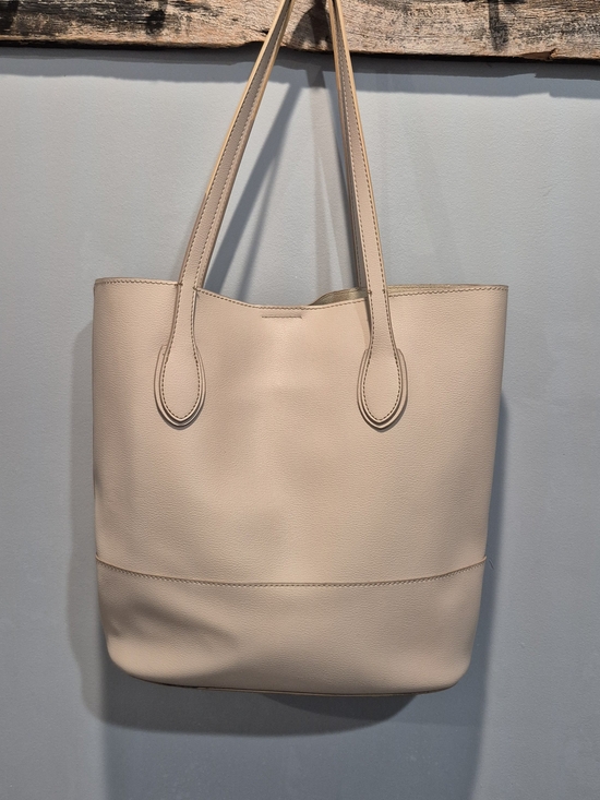 Joe Fresh Handbags - Joe Fresh Blush Beige Structured Faux Leather Tote Bag